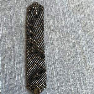 Liquid Metal Silver Tone Mesh Cuff Bracelet